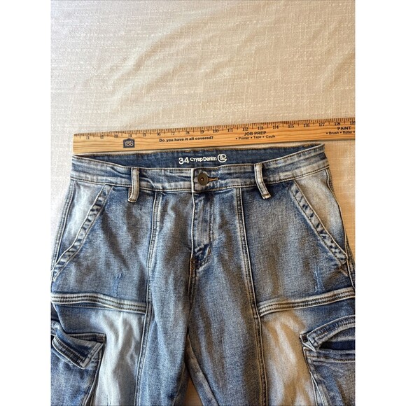 Crysp Denim Cargo Pocket Ankle Zip Skinny Y2K Look Men's Jeans Size‎ 34 - Picture 11 of 15
